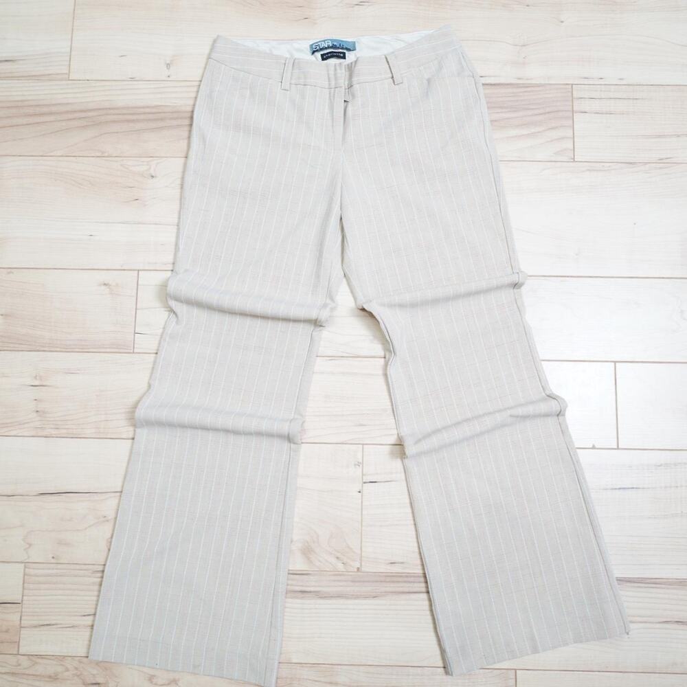 Star City Charlotte beige pinstripe trousers size 5 y2k office siren